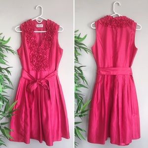 Jessica Howard Pink Ruffle Fit & Flare Dress